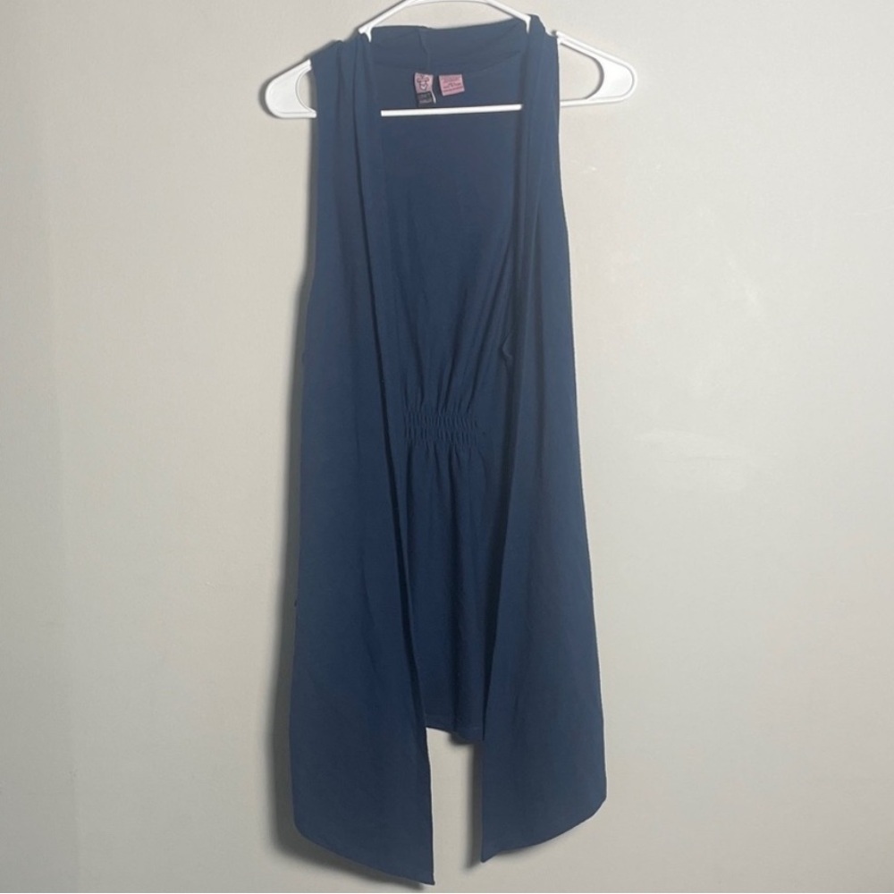 Love on a Hanger Blue Sleeveless Cardigan Size Small